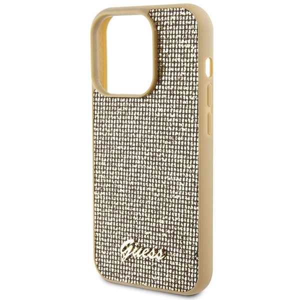 Guess Disco Metal Script case for iPhone 15 Pro - goldeng