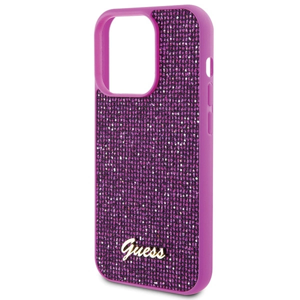 Guess Disco Metal Script case for iPhone 15 Pro - pinkeng