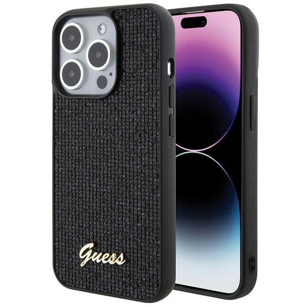 Guess Disco Metal Script case for iPhone 15 Pro - blackeng