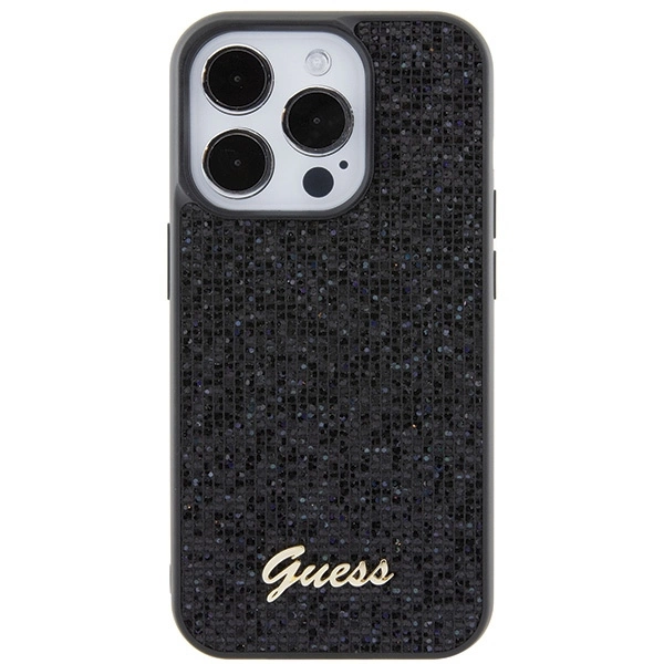Guess Disco Metal Script case for iPhone 15 Pro - blackeng