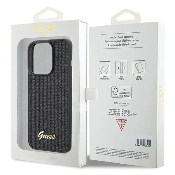 Guess Disco Metal Script case for iPhone 15 Pro - blackeng
