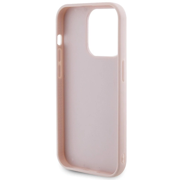Guess Quilted Metal Logo case for iPhone 15 Pro - pinkeng