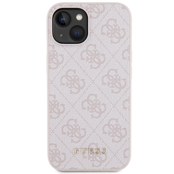 Guess 4G Metal Gold Logo iPhone 15 Plus Case - Pinkeng
