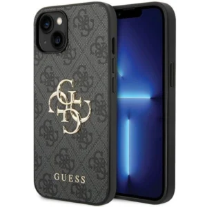 Guess 4G Big Metal Logo iPhone 15 Case - Grayeng