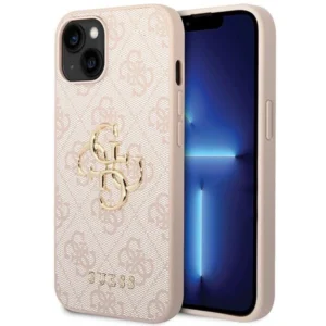 Guess 4G Big Metal Logo iPhone 15 Case - Pinkeng