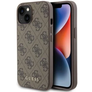 Guess 4G Metal Gold Logo case for iPhone 15 - browneng