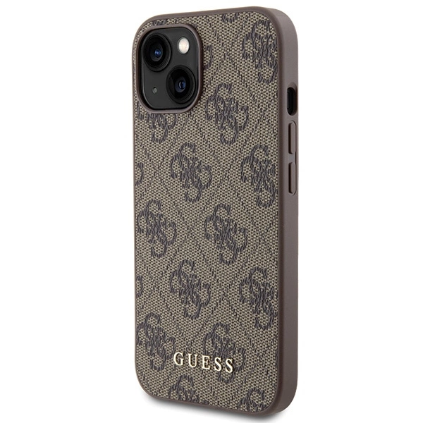 Guess 4G Metal Gold Logo case for iPhone 15 - browneng