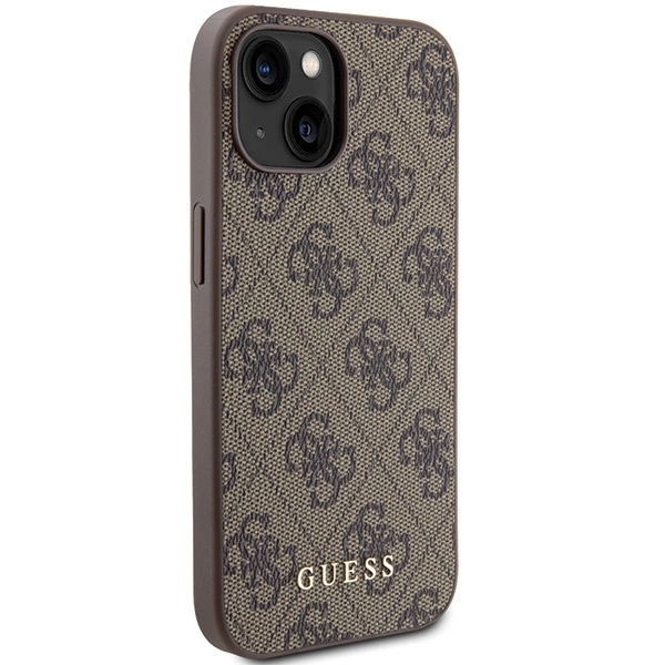 Guess 4G Metal Gold Logo case for iPhone 15 - browneng