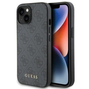 Guess 4G Metal Gold Logo iPhone 15 Case - Grayeng