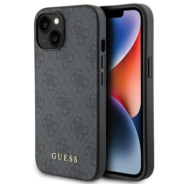 Guess 4G Metal Gold Logo iPhone 15 Case - Grayeng