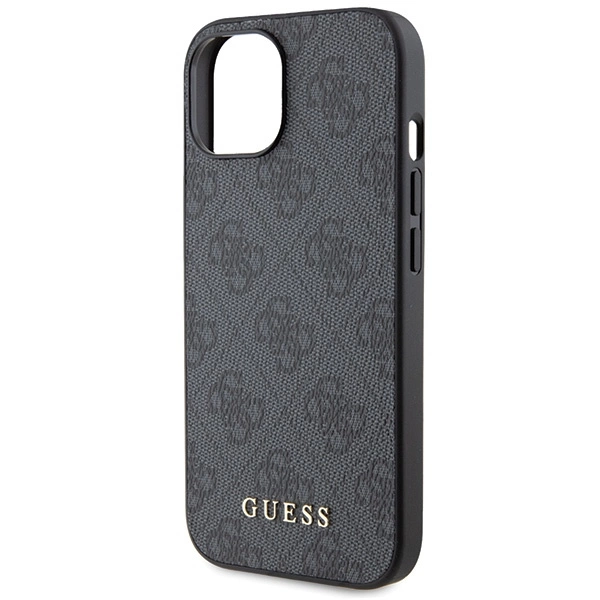 Guess 4G Metal Gold Logo iPhone 15 Case - Grayeng