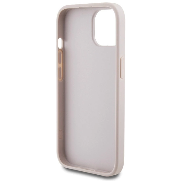 Guess 4G Metal Gold Logo case for iPhone 15 - pinkeng