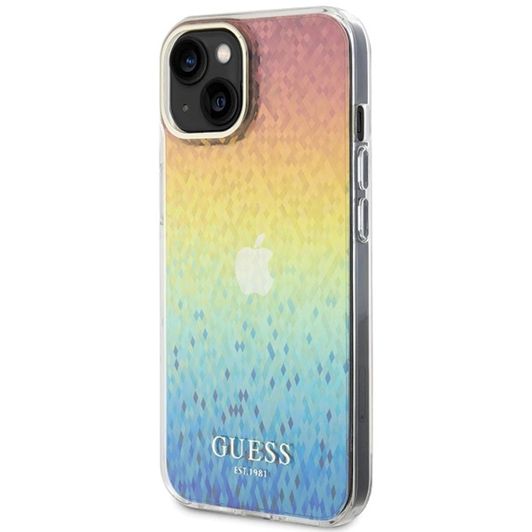 Guess IML Faceted Mirror Disco Iridescent case for iPhone 15 - multicoloredeng