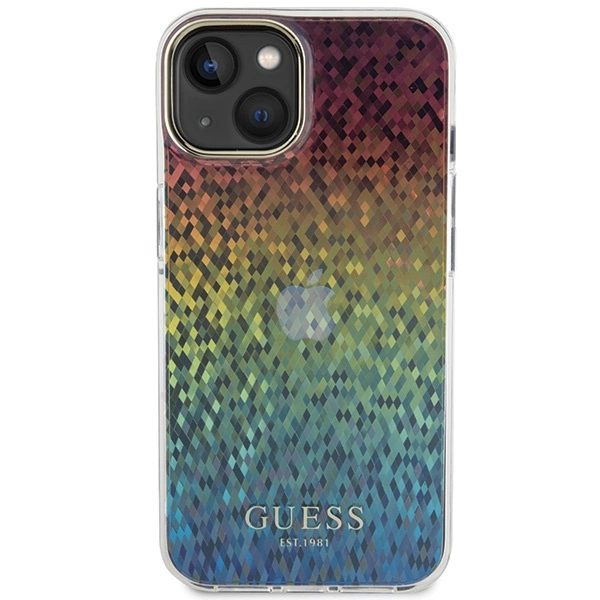 Guess IML Faceted Mirror Disco Iridescent case for iPhone 15 - multicoloredeng