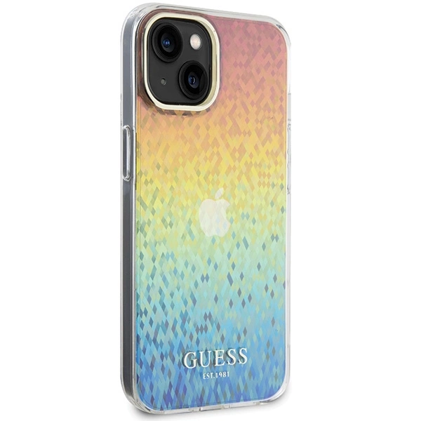 Guess IML Faceted Mirror Disco Iridescent case for iPhone 15 - multicoloredeng