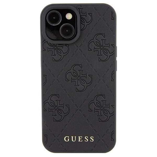 Guess Leather 4G Stamped case for iPhone 15 - blackeng