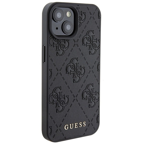 Guess Leather 4G Stamped case for iPhone 15 - blackeng