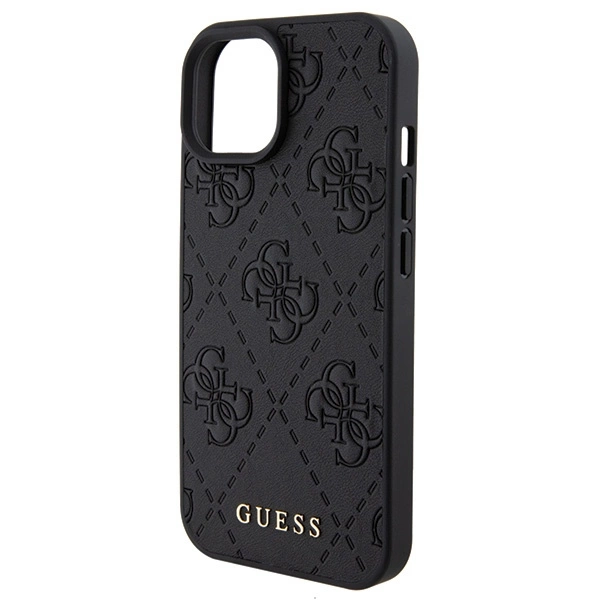 Guess Leather 4G Stamped case for iPhone 15 - blackeng