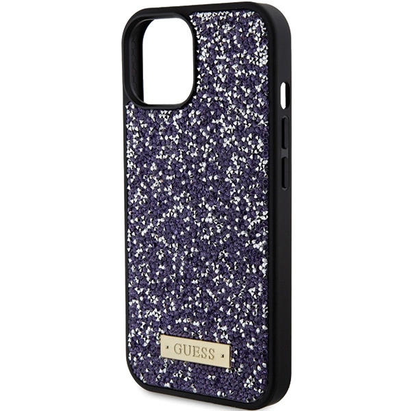 Guess Rhinestone Metal Logo iPhone 15 Case - Pinkeng