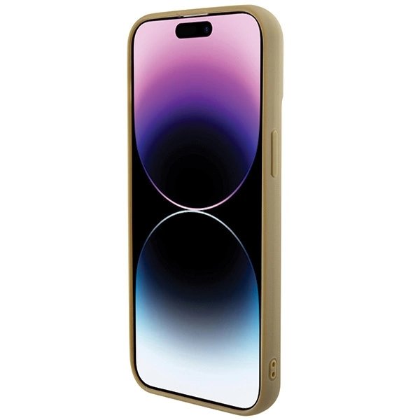 Guess Disco Metal Script case for iPhone 15 - goldeng