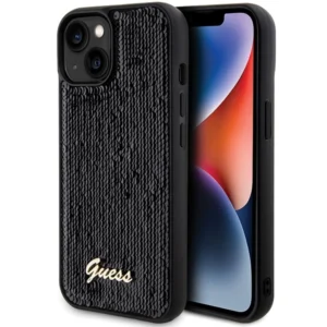 Guess Sequin Script Metal case for iPhone 15 - blackeng