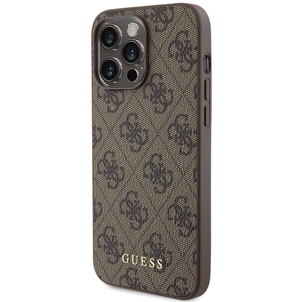 Guess 4G Metal Gold Logo case for iPhone 15 Pro Max - browneng