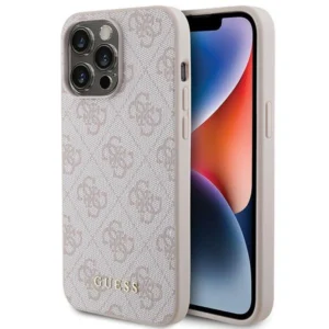 Guess 4G Metal Gold Logo case for iPhone 15 Pro Max - pinkeng