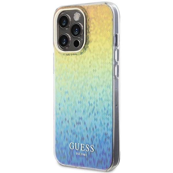Guess IML Faceted Mirror Disco Iridescent case for iPhone 15 Pro Max - multicoloredeng