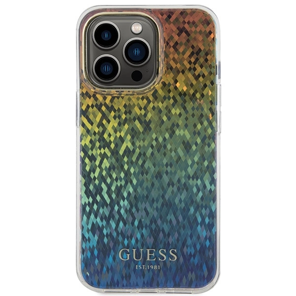 Guess IML Faceted Mirror Disco Iridescent case for iPhone 15 Pro Max - multicoloredeng