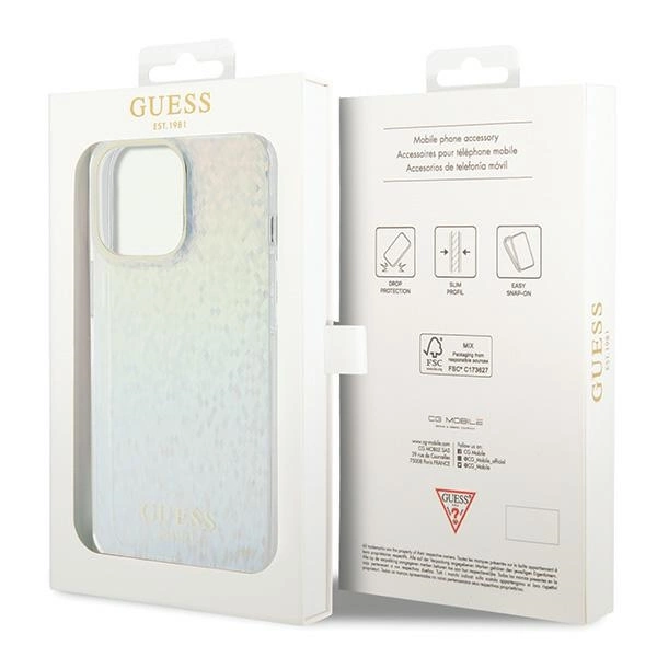 Guess IML Faceted Mirror Disco Iridescent case for iPhone 15 Pro Max - multicoloredeng