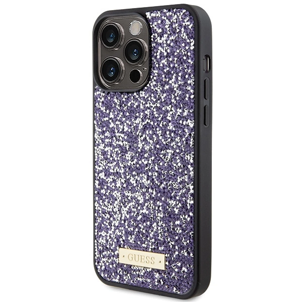 Guess Rhinestone Metal Logo case for iPhone 15 Pro Max - pinkeng