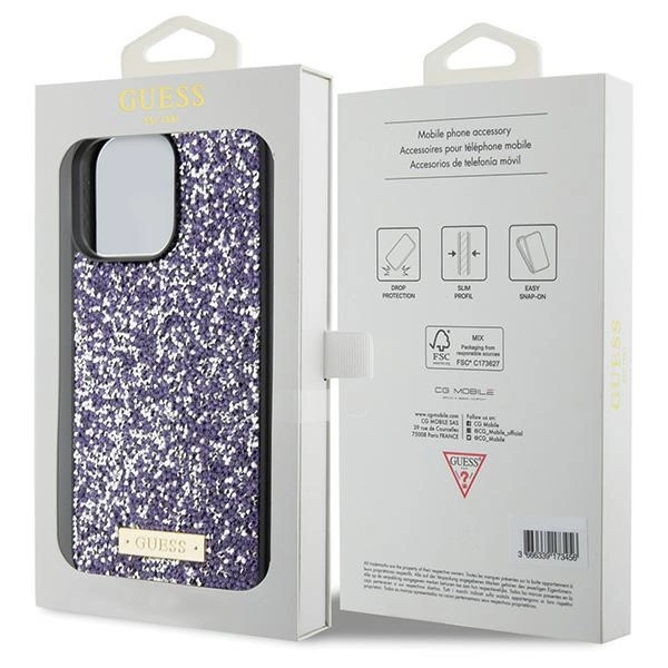 Guess Rhinestone Metal Logo case for iPhone 15 Pro Max - pinkeng