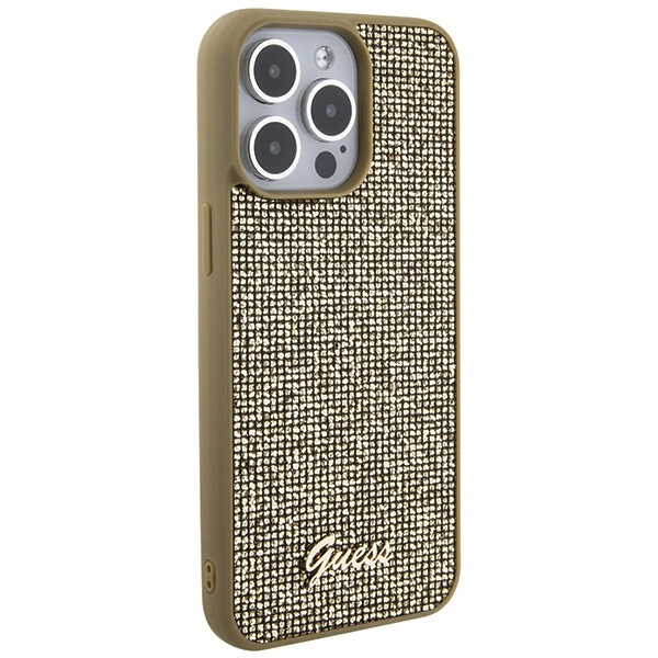 Guess Disco Metal Script case for iPhone 15 Pro Max - goldeng