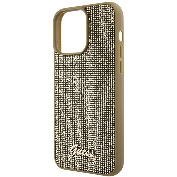 Guess Disco Metal Script case for iPhone 15 Pro Max - goldeng