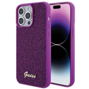 Guess Disco Metal Script case for iPhone 15 Pro Max - pinkeng