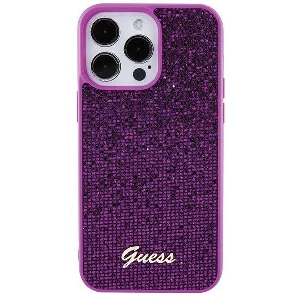 Guess Disco Metal Script case for iPhone 15 Pro Max - pinkeng