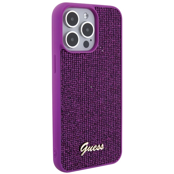 Guess Disco Metal Script case for iPhone 15 Pro Max - pinkeng