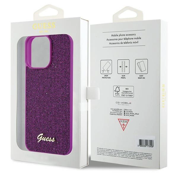 Guess Disco Metal Script case for iPhone 15 Pro Max - pinkeng