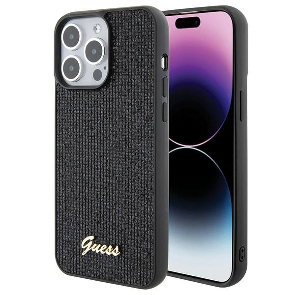 Guess Disco Metal Script case for iPhone 15 Pro Max - blackeng