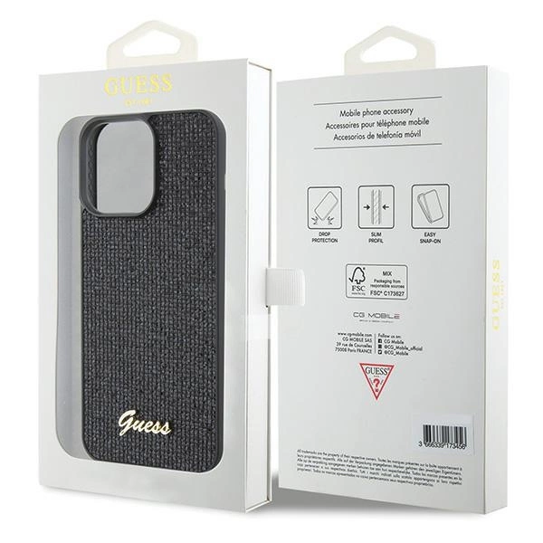 Guess Disco Metal Script case for iPhone 15 Pro Max - blackeng