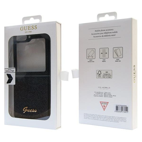 Guess Glitter Script case for Samsung Galaxy Z Flip 5 - blackeng