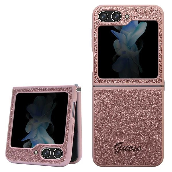 Guess Glitter Script case for Samsung Galaxy Z Flip 5 - pinkeng