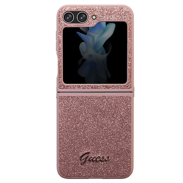 Guess Glitter Script case for Samsung Galaxy Z Flip 5 - pinkeng