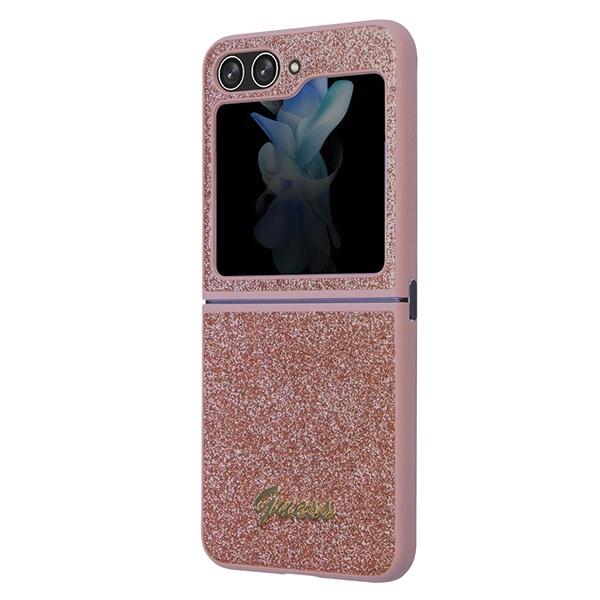 Guess Glitter Script case for Samsung Galaxy Z Flip 5 - pinkeng
