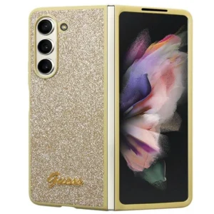 Guess Glitter Script case for Samsung Galaxy Z Fold 5 - goldeng