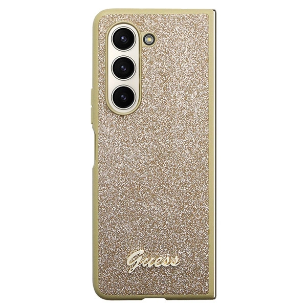 Guess Glitter Script case for Samsung Galaxy Z Fold 5 - goldeng