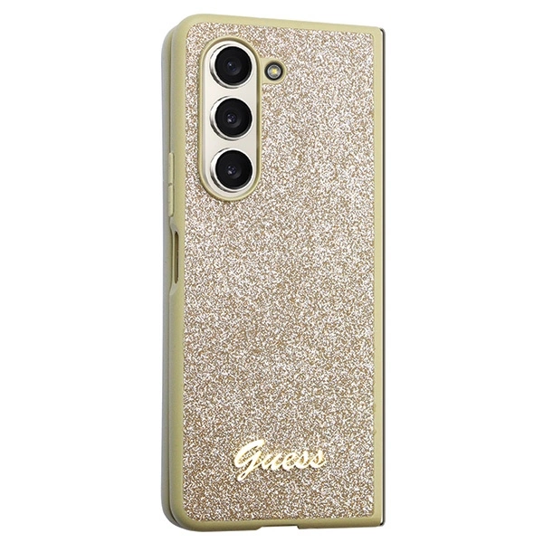 Guess Glitter Script case for Samsung Galaxy Z Fold 5 - goldeng