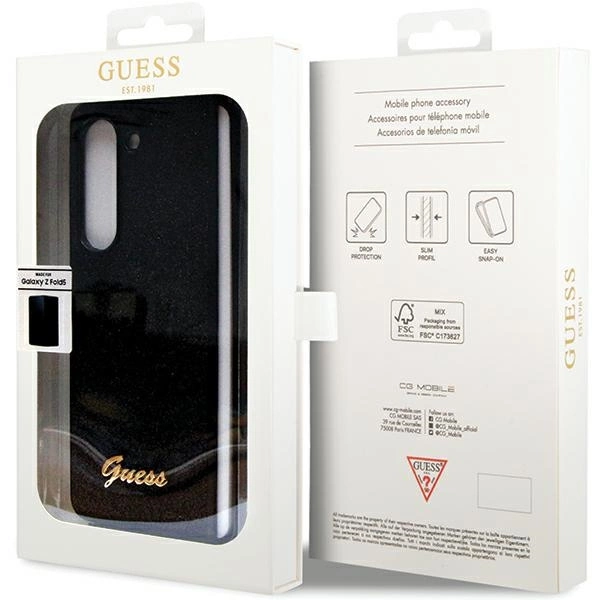 Guess Glitter Script case for Samsung Galaxy Z Fold 5 - blackeng
