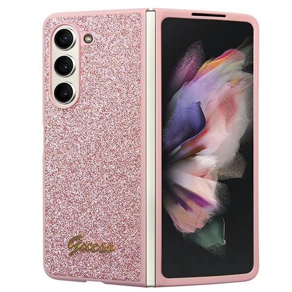 Guess Glitter Script case for Samsung Galaxy Z Fold 5 - pinkeng