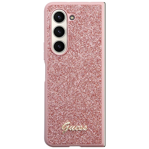 Guess Glitter Script case for Samsung Galaxy Z Fold 5 - pinkeng